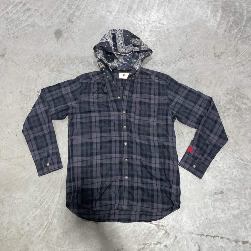 NEW EMOTIONALLY UNAVAILABLE PLAID HOODIE SZ MEDIUM